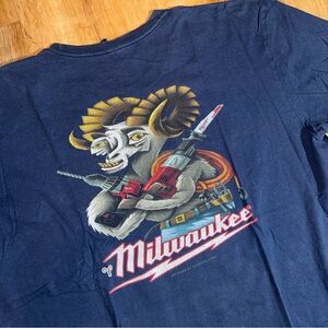 MADE IN USA Milwaukee Power Tools Dadcore 90s cotton shirt sz L Duane Flatmo Art